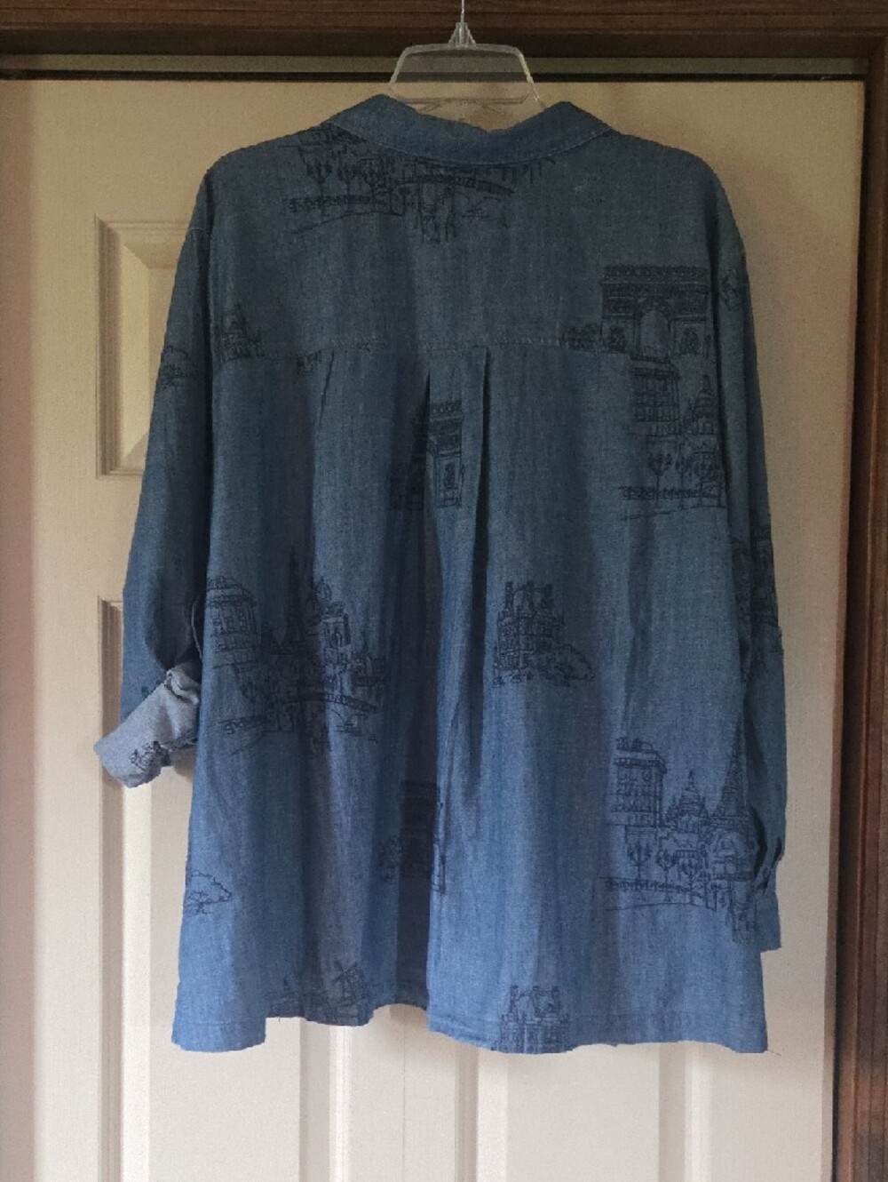 Blue Button Front Shirt - Picture 2 of 10